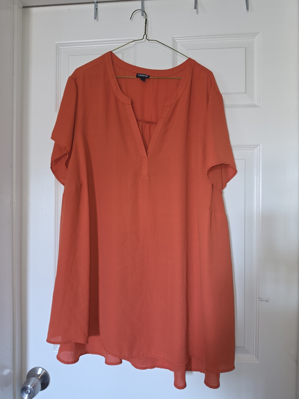 torrid Coral V-Neck Short Sleeve Tunic